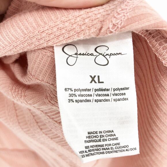 Jessica Simpson Womens Poppy Dolman Sweater XL Pink Ribbed Trim Pullover NWT - Picture 9 of 11